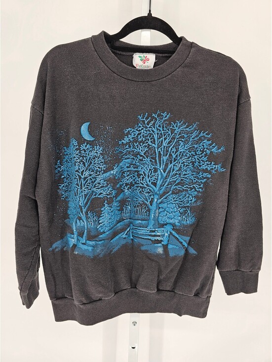Nutcracker Tops - Vtg Nutcracker Womens Sz L Crew Neck Sweatshirt Black Winter Christmas Scene